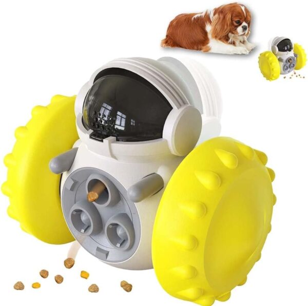 Cat food dispenser treat toy Yellow - Image 2
