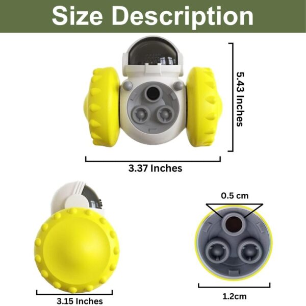 Cat food dispenser treat toy Yellow - Image 3