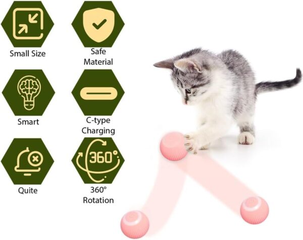 Cat Ball Interactive Smart Toy Pink - Image 2