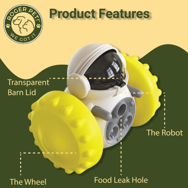 Cat food dispenser treat toy Yellow - Image 4