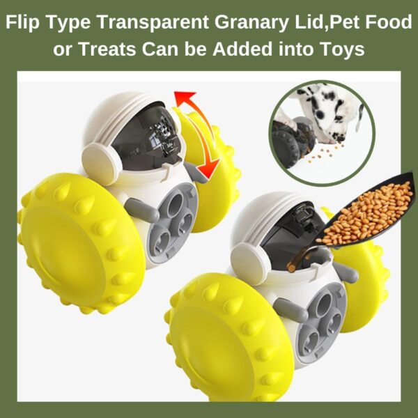 Cat food dispenser treat toy Yellow - Image 5