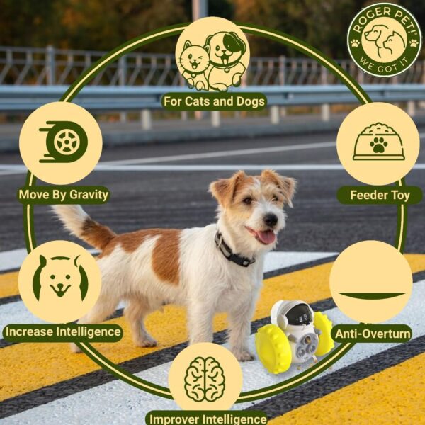Cat food dispenser treat toy Yellow - Image 6